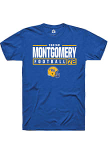 Isaiah  Montgomery  Pitt Panthers Blue Rally NIL Stacked Box Short Sleeve T Shirt
