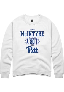 Javon Mcintyre  Rally Pitt Panthers Mens White NIL Sport Icon Long Sleeve Crew Sweatshirt