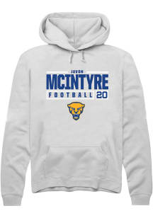 Javon Mcintyre  Rally Pitt Panthers Mens White NIL Stacked Box Long Sleeve Hoodie