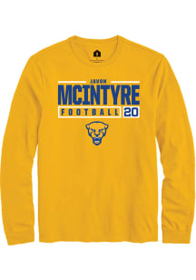 Javon Mcintyre  Pitt Panthers Gold Rally NIL Stacked Box Long Sleeve T Shirt