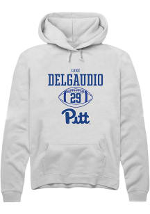 Luke DelGaudio  Rally Pitt Panthers Mens White NIL Sport Icon Long Sleeve Hoodie