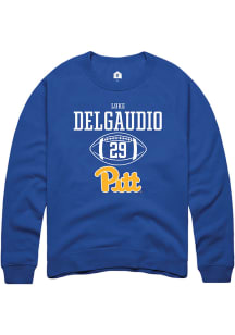 Luke DelGaudio  Rally Pitt Panthers Mens Blue NIL Sport Icon Long Sleeve Crew Sweatshirt