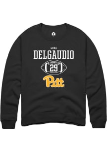 Luke DelGaudio  Rally Pitt Panthers Mens Black NIL Sport Icon Long Sleeve Crew Sweatshirt