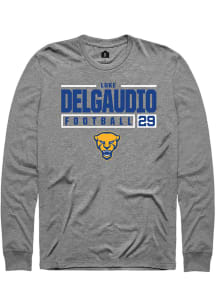 Luke DelGaudio  Pitt Panthers Graphite Rally NIL Stacked Box Long Sleeve T Shirt