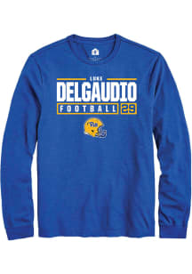 Luke DelGaudio  Pitt Panthers Blue Rally NIL Stacked Box Long Sleeve T Shirt