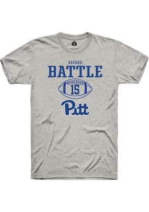 Rashad Battle  Pitt Panthers Ash Rally NIL Sport Icon Short Sleeve T Shirt