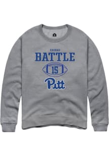 Rashad Battle  Rally Pitt Panthers Mens Graphite NIL Sport Icon Long Sleeve Crew Sweatshirt