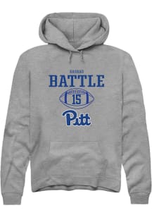Rashad Battle  Rally Pitt Panthers Mens Graphite NIL Sport Icon Long Sleeve Hoodie