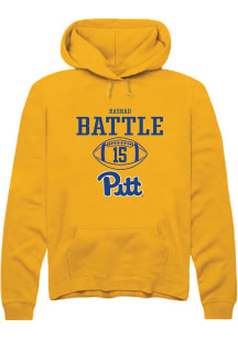 Rashad Battle  Rally Pitt Panthers Mens Gold NIL Sport Icon Long Sleeve Hoodie