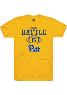 Rashad Battle  Pitt Panthers Gold Rally NIL Sport Icon Short Sleeve T Shirt