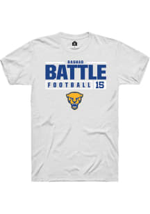 Rashad Battle  Pitt Panthers White Rally NIL Stacked Box Short Sleeve T Shirt