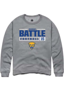 Rashad Battle  Rally Pitt Panthers Mens Graphite NIL Stacked Box Long Sleeve Crew Sweatshirt