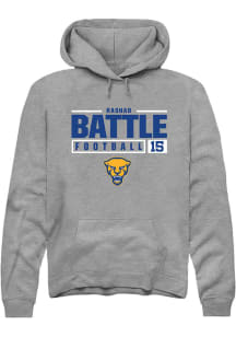 Rashad Battle  Rally Pitt Panthers Mens Graphite NIL Stacked Box Long Sleeve Hoodie