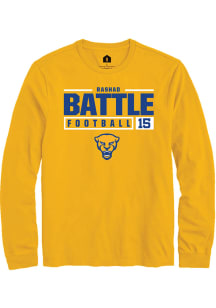 Rashad Battle  Pitt Panthers Gold Rally NIL Stacked Box Long Sleeve T Shirt