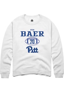 Ryan Baer  Rally Pitt Panthers Mens White NIL Sport Icon Long Sleeve Crew Sweatshirt