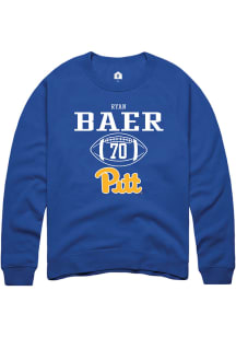 Ryan Baer  Rally Pitt Panthers Mens Blue NIL Sport Icon Long Sleeve Crew Sweatshirt