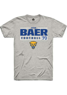 Ryan Baer  Pitt Panthers Ash Rally NIL Stacked Box Short Sleeve T Shirt