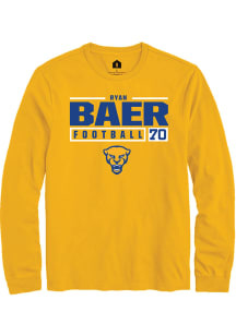 Ryan Baer  Pitt Panthers Gold Rally NIL Stacked Box Long Sleeve T Shirt
