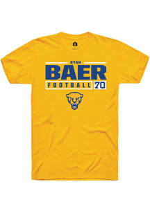 Ryan Baer  Pitt Panthers Gold Rally NIL Stacked Box Short Sleeve T Shirt
