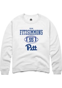 Sean FitzSimmons  Rally Pitt Panthers Mens White NIL Sport Icon Long Sleeve Crew Sweatshirt