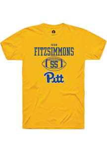 Sean FitzSimmons  Pitt Panthers Gold Rally NIL Sport Icon Short Sleeve T Shirt