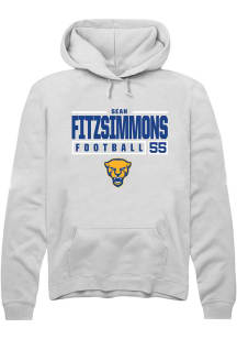 Sean FitzSimmons  Rally Pitt Panthers Mens White NIL Stacked Box Long Sleeve Hoodie
