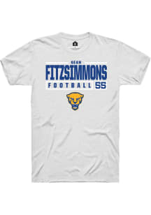 Sean FitzSimmons  Pitt Panthers White Rally NIL Stacked Box Short Sleeve T Shirt