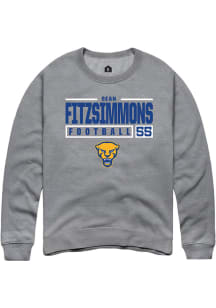 Sean FitzSimmons  Rally Pitt Panthers Mens Graphite NIL Stacked Box Long Sleeve Crew Sweatshirt