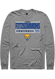 Sean FitzSimmons  Pitt Panthers Graphite Rally NIL Stacked Box Long Sleeve T Shirt
