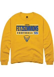 Sean FitzSimmons  Rally Pitt Panthers Mens Gold NIL Stacked Box Long Sleeve Crew Sweatshirt