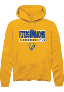 Sean FitzSimmons  Rally Pitt Panthers Mens Gold NIL Stacked Box Long Sleeve Hoodie