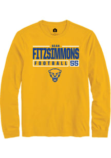 Sean FitzSimmons  Pitt Panthers Gold Rally NIL Stacked Box Long Sleeve T Shirt
