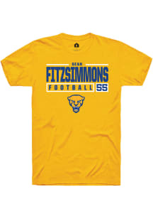 Sean FitzSimmons  Pitt Panthers Gold Rally NIL Stacked Box Short Sleeve T Shirt
