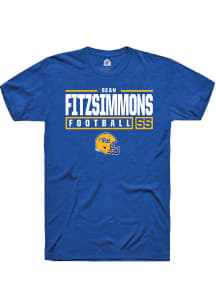 Sean FitzSimmons  Pitt Panthers Blue Rally NIL Stacked Box Short Sleeve T Shirt