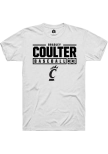 Bradley Coulter  Cincinnati Bearcats White Rally NIL Stacked Box Short Sleeve T Shirt
