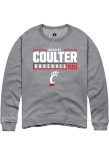 Bradley Coulter  Rally Cincinnati Bearcats Mens Graphite NIL Stacked Box Long Sleeve Crew Sweatshi..