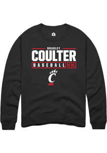 Bradley Coulter  Rally Cincinnati Bearcats Mens Black NIL Stacked Box Long Sleeve Crew Sweatshirt