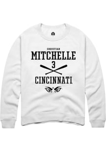 Christian Mitchelle  Rally Cincinnati Bearcats Mens White NIL Sport Icon Long Sleeve Crew Sweatshi..