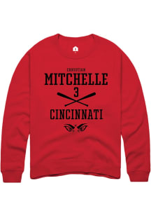 Christian Mitchelle  Rally Cincinnati Bearcats Mens Red NIL Sport Icon Long Sleeve Crew Sweatshirt