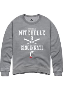 Christian Mitchelle  Rally Cincinnati Bearcats Mens Graphite NIL Sport Icon Long Sleeve Crew Sweat..