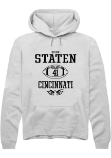 Quinn Staten  Rally Cincinnati Bearcats Mens White NIL Sport Icon Long Sleeve Hoodie