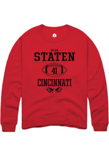 Quinn Staten  Rally Cincinnati Bearcats Mens Red NIL Sport Icon Long Sleeve Crew Sweatshirt