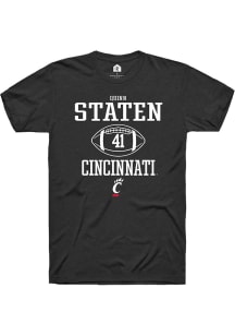 Quinn Staten  Cincinnati Bearcats Black Rally NIL Sport Icon Short Sleeve T Shirt