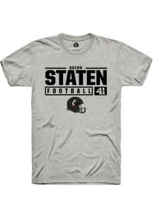 Quinn Staten  Cincinnati Bearcats Ash Rally NIL Stacked Box Short Sleeve T Shirt