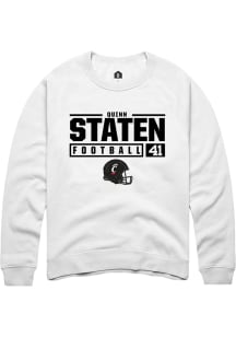 Quinn Staten  Rally Cincinnati Bearcats Mens White NIL Stacked Box Long Sleeve Crew Sweatshirt
