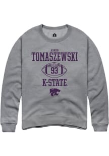Asher Tomaszewski  Rally K-State Wildcats Mens Graphite NIL Sport Icon Long Sleeve Crew Sweatshirt