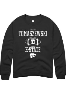 Asher Tomaszewski  Rally K-State Wildcats Mens Black NIL Sport Icon Long Sleeve Crew Sweatshirt