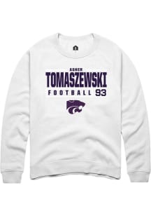 Asher Tomaszewski  Rally K-State Wildcats Mens White NIL Stacked Box Long Sleeve Crew Sweatshirt