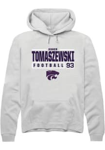 Asher Tomaszewski  Rally K-State Wildcats Mens White NIL Stacked Box Long Sleeve Hoodie