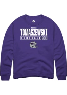 Asher Tomaszewski  Rally K-State Wildcats Mens Purple NIL Stacked Box Long Sleeve Crew Sweatshirt